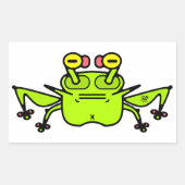 Chagrijnige Kikker Rare Tekenfilmfiguur Rechthoekige Sticker (Voorkant)