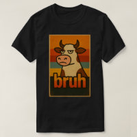 Chagrijnige Koe Bruh Meme – Grappige Retro Vintage