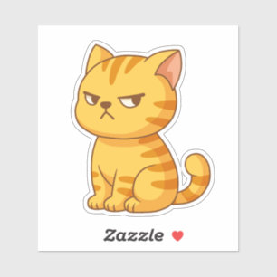 Chagrijnige Oranje Tabbykat Sticker