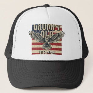 Chagrijnige Oude Veteranen Patriottische Adelaar V Trucker Pet