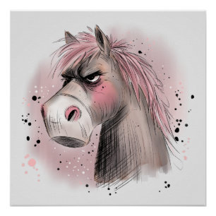 Chagrijnige Paard Perfect Poster