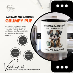 Chagrijnige Pup Sarcasme en Houding Keramische Mok