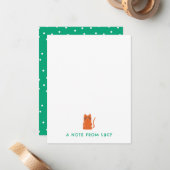 Chagrijnige Sinaas Kat Kinder Briefpapier Notitiekaartje (Voorkant / Achterkant in situ)