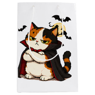 Chagrijnige Vampier Kat Halloween Medium Cadeauzakje