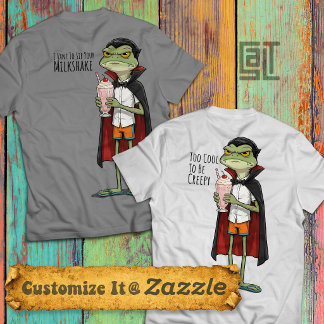 Chagrijnige Vampierkikker Drinkt Milkshake T-shirt