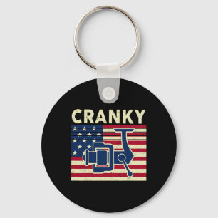 Chagrijnige visserij-shirt 4 juli Amerikaanse vlag Sleutelhanger