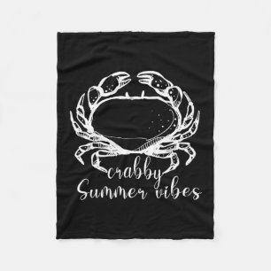 Chagrijnige zomerse vibraties, liever Krab, Grappi Fleece Deken