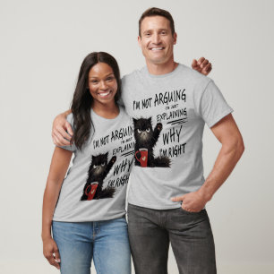 Chagrijnige Zwarte Kat Koffieliefhebber Grappig On T-shirt