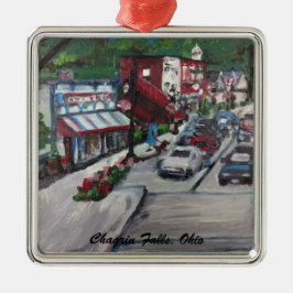 Chagrin Herfsten Ohio Street Scene Ornamnent Metalen Ornament