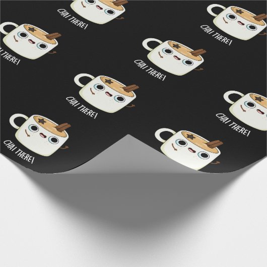 Chai Daar Funny Chai Tea Pun Dark BG Cadeaupapier (Hoek)