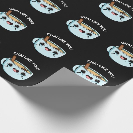 Chai zoals jij Funny Tea Pun Dark BG Cadeaupapier (Hoek)