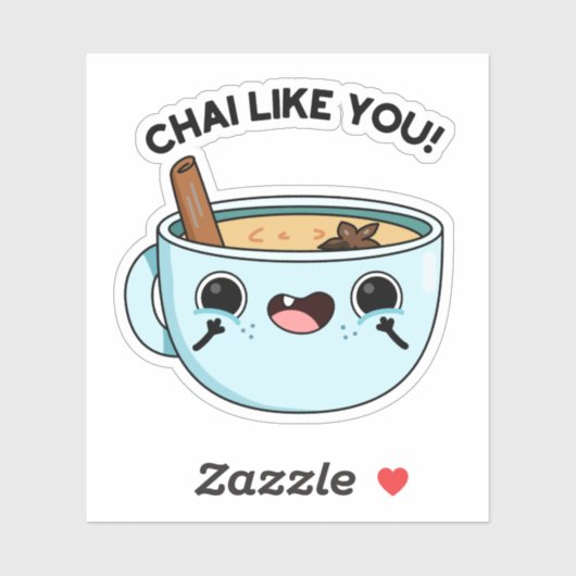 Chai zoals jij Funny Tea Pun Sticker (Vel)