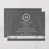  ChaIk geïnspireerde monogram bruiloft Kaart (Voorkant / Achterkant)