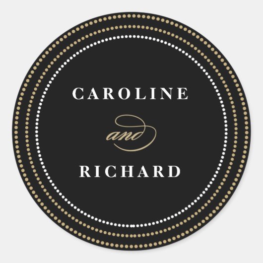 Chaîne Art Déco Noir Lights Mariage Favor Sticker (Devant)