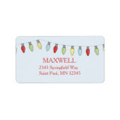 Chaîne de feux de Noël Étiquette modifiable (Devant)