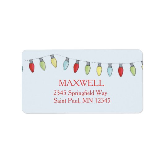 Chaîne de feux de Noël Étiquette modifiable (Devant)