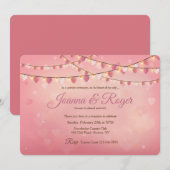 Chaîne de lumière et de coeur Invitation à la réce (Devant / Derrière)