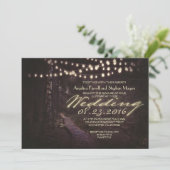 chaîne de lumières arbres rustiques faire-part de  (Debout devant)