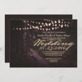 chaîne de lumières arbres rustiques faire-part de  (Devant / Derrière)