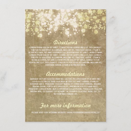 Chaîne de lumières Cartes d'information mariage ru (Devant)
