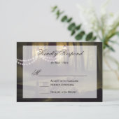 Chaîne de lumières Cartes RSVP de mariage rustique (Debout devant)