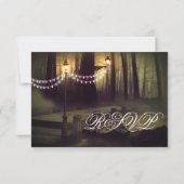 Chaîne de lumières Cartes RSVP de mariage rustique (Dos)