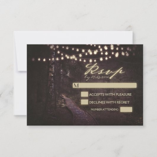 chaîne de lumières chemin arbre mariage RSVP (Devant)