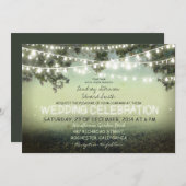 chaîne de lumières faire-part de mariage rustique (Devant / Derrière)