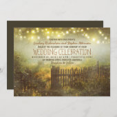 chaîne de lumières invitation mariage campagnard r (Devant / Derrière)