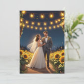 chaîne de lumières invitations de mariage tourneso (Debout devant)