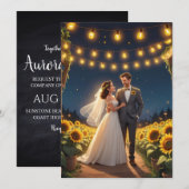 chaîne de lumières invitations de mariage tourneso (Devant / Derrière)