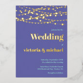 Chaîne de lumières Moderne Mariage Foil Invitation (Recto)