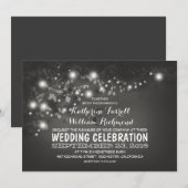 Chaîne De Lumières Noir & Blanc Mariage Invitation (Devant / Derrière)