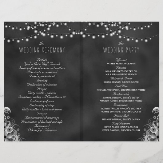 Chaîne de lumières Noir Chalkboard Programmes de m (Dos)