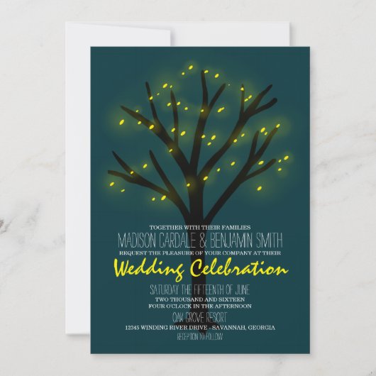 Chaîne de lumières Oak Tree Wedding Invitations (Devant)