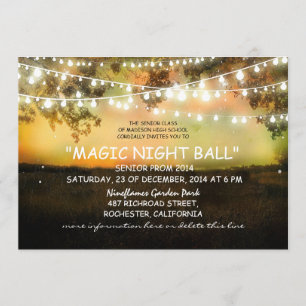 chaîne de lumières rustique Prom nuit Invitation