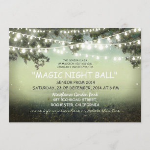 chaîne de lumières rustique Prom nuit Invitations
