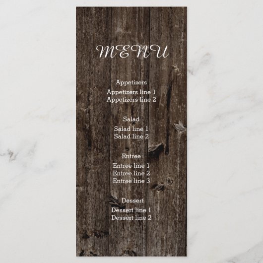 Chaîne de lumières sur l'ancienne carte de menu ma (Dos)