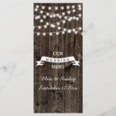 Chaîne de lumières sur l'ancienne carte de menu ma (Devant)