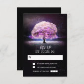 Chaîne de lumières trois cartes RSVP mariage (Devant / Derrière)