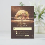 Chaîne de lumières trois cartes RSVP mariage (Debout devant)