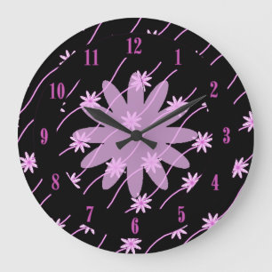 Chaîne de marguerite rose Motif Floral Horloge mur