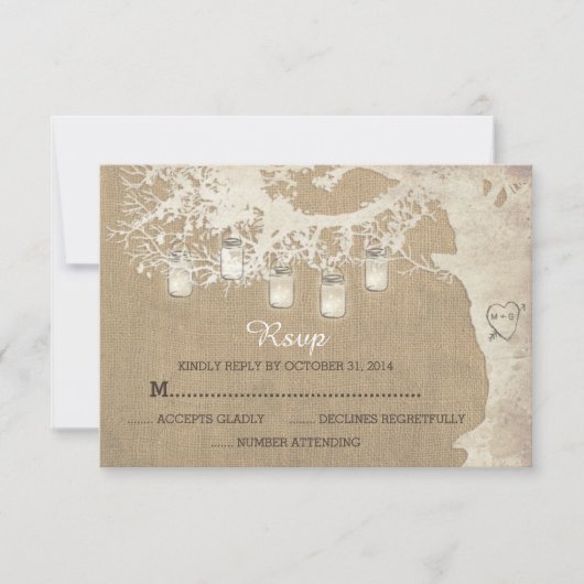 Chaîne de Mason Jar Lights Rustic Burlap RSVP (Devant)