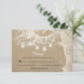 Chaîne de Mason Jar Lights Rustic Burlap RSVP (Debout devant)