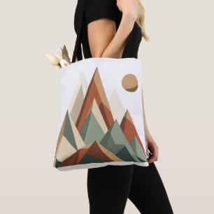 Chaîne de Montagnes Géométrique Boho Sac Cabas M