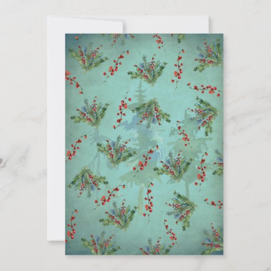 Chaîne d'hiver lumières branches feu Mariage Carte (Dos)