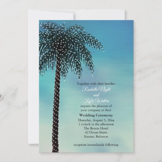 Chaîne du soir Lumières Palm Tree Faire-part de ma (Devant)