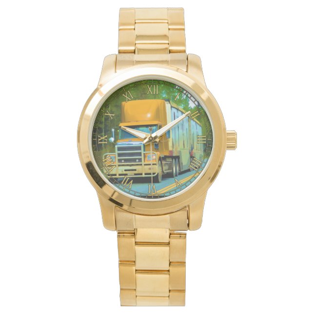 Chaîne jaune de montre de #Gift de camion de fret (devant)