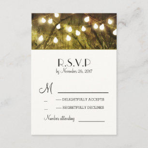 Chaîne Lights Arbres Rustiques Mariage Cartes RSVP