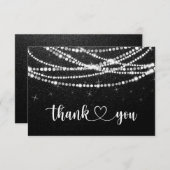 Chaîne Lights Black White Flat Carte de remercieme (Devant / Derrière)